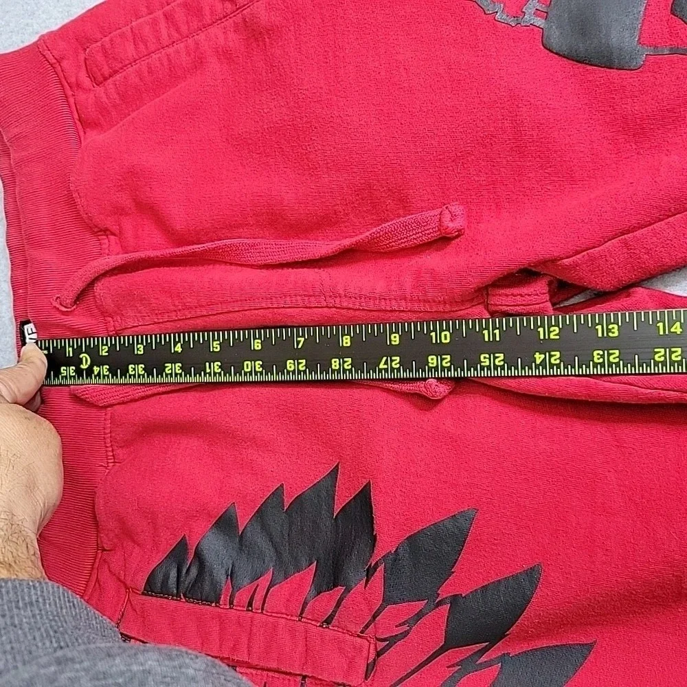 NATIVE 2001 BORNE Joggers Men's Size Small Red Indian Skull W/ Headdress Sweats - Picture 10 of 13